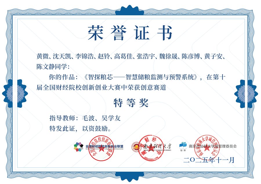 国家级特等奖 · 全国财经院校创新创业大赛（创意赛道）
